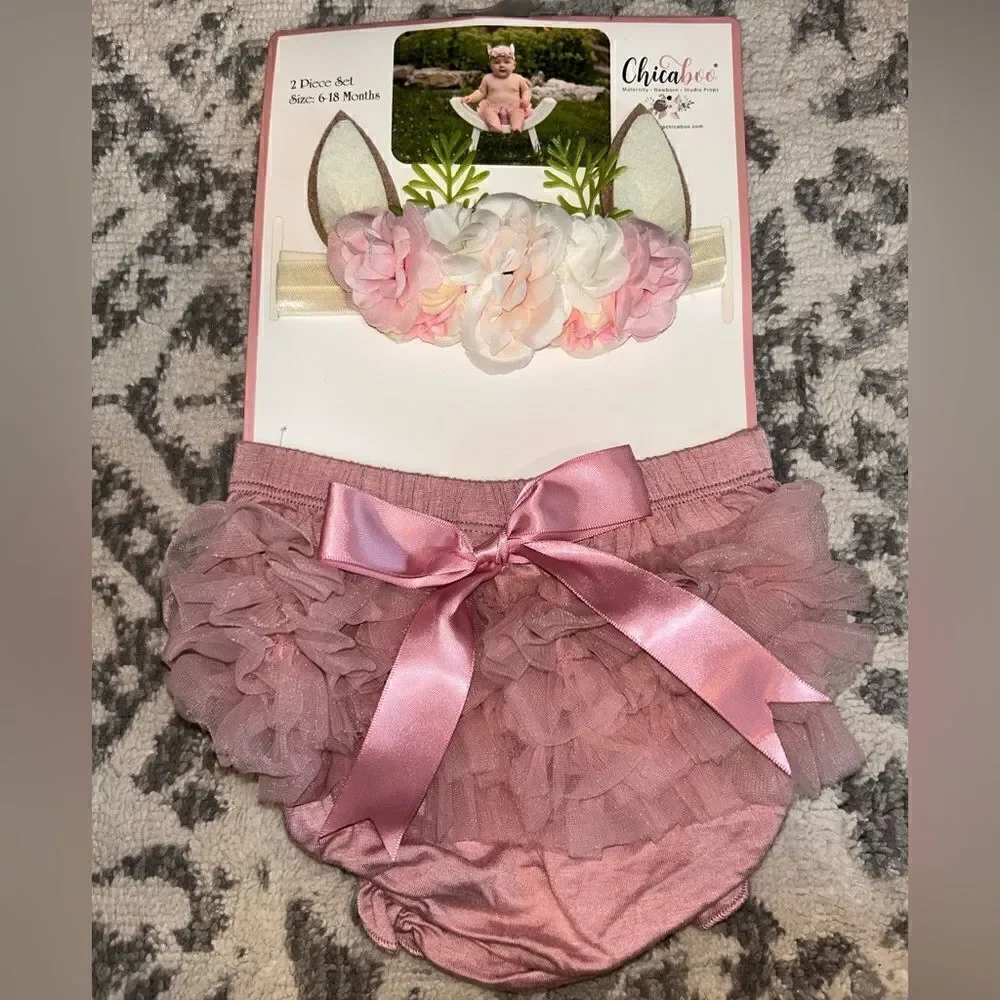 3/$25 👶🏻 NWT Chicabee Infant Girls Photoshoot 2- Piece Outfit- Size 6-18M